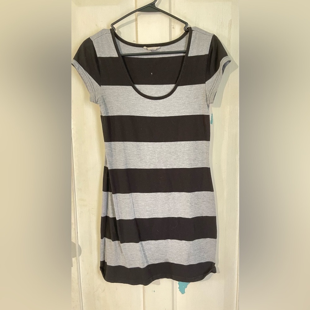 Black and Gray Mini Dress